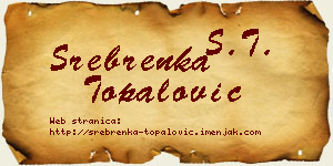 Srebrenka Topalović vizit kartica